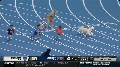 A dog running against a group of children in a race won the 2024 Bahamas Bowl