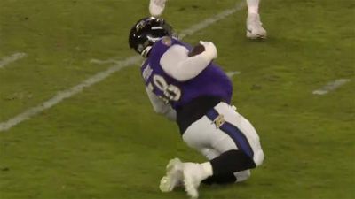 NFL World Loved Michael Pierce's Awkward QB Slide Attempt After Game-Sealing Interception