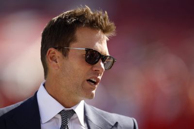 Tom Brady meets the Tampa Bay Bucs duck at Raymond James Stadium