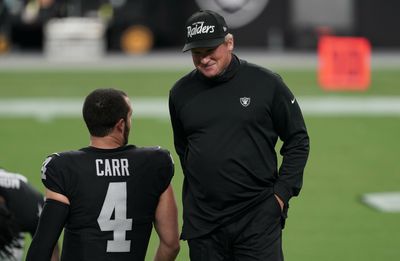 Jon Gruden spotted catching up with Saints players at the team facility