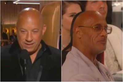 Dwayne Johnson has icy reaction to Vin Diesel’s Golden Globes shoutout after feud