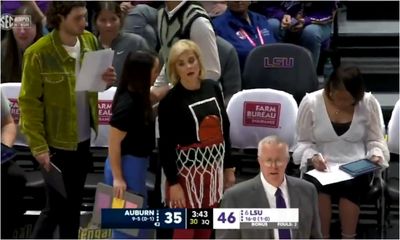 Kim Mulkey really wore a basketball hoop sweater because ball is life