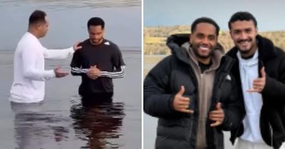 Moment Danilo is baptised in Scottish loch as Rangers team-mate watches on