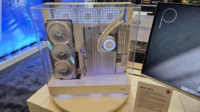 MSI shows off cable-free panoramic PC at CES 2025 — Project Zero X uses radical orientation for GPU and motherboard