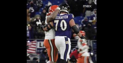 Mic’d up Myles Garrett had the classiest response to Ravens lineman’s humble jersey request