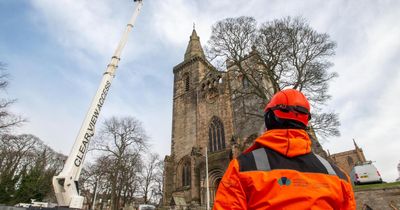 Historic Scottish abbey undergoes inspection for climate change effects