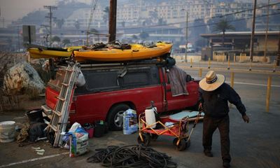 Wildfires bring pollution hazards for unhoused people in LA: ‘Like breathing in lead’