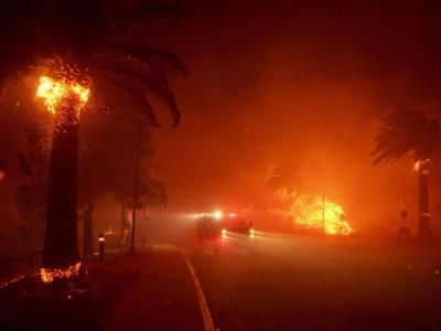 Firefighters Battle Multiple Wildfires Amid Challenging Conditions In Los Angeles