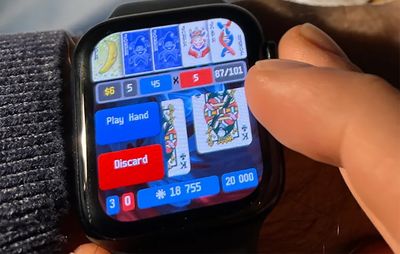 Legendary joker ports Balatro to the 44-millimeter screen of an Apple Watch, calls it 'Wee Balatro'