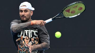 Kyrgios back out on court in pointer to Open play