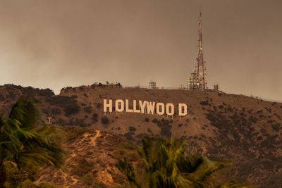 Is the Hollywood sign on fire?