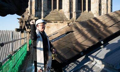 Clouds part for blessing of York Minster’s 184 solar panels