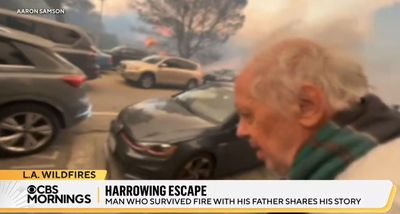 WATCH: California Man Helps 83-Year-Old Father-in-Law Using Walker Flee Wildfire on Foot