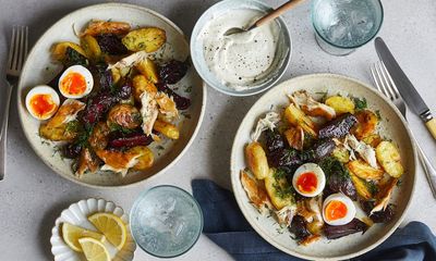 Smoked mackerel, beetroot and potato salad with horseradish – recipe