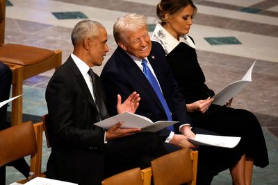 Trump reacts after his chat with Obama at Jimmy Carter’s funeral goes viral: ‘I got along with just about everybody’