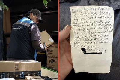 Creeped Out Woman Shares Handwritten Love Letter from Amazon Driver Left on Her Packages