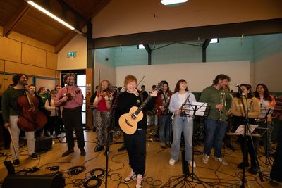 Ed Sheeran pays surprise visit to aspiring young Edinburgh musicians