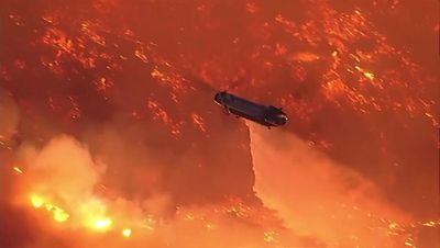 Watch: Helicopters battle flames as Palisades fire burns on Santa Monica mountains