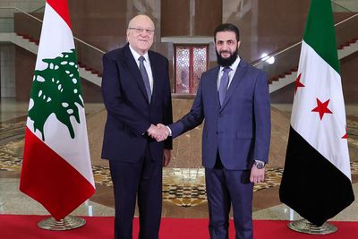 Lebanon’s PM meets Syria’s de facto leader in Damascus