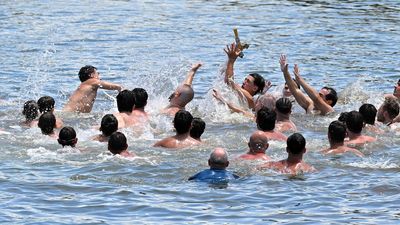 Flying cross signals good fortune for Greeks