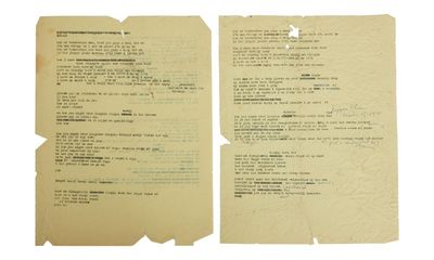 ‘What’s going on in Bob Dylan’s head’: Mr Tambourine Man lyrics up for auction