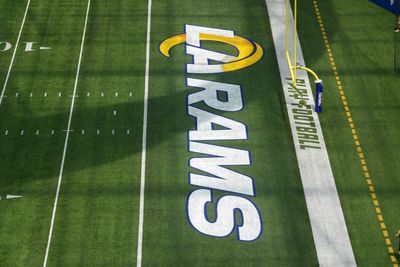 Look: Rams logos painted on field at Cardinals’ stadium for wild-card game