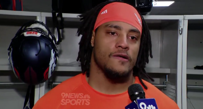 Watch Nik Bonitto’s teary post-game interview with 9News after Broncos’ loss