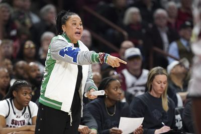 Dawn Staley wore a sweet custom Eagles jacket during win over Texas