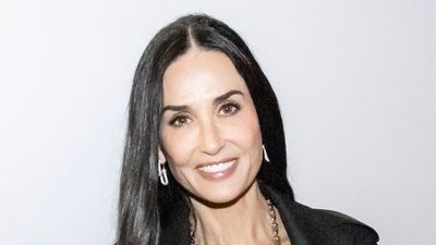 Demi Moore elevates her wide leg jeans with the rich-looking blazer you'll be seeing everywhere in 2025