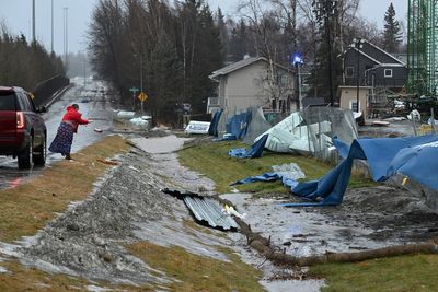 Hurricane-force winds cause widespread damage in Alaska's largest city