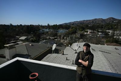 'Stubborn' Janitor Camps Out Amid Rubble Of Los Angeles Fires