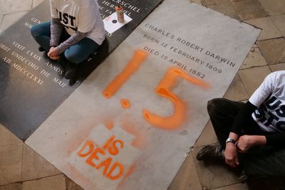 Just Stop Oil protesters charged over spray-paint on Charles Darwin’s grave