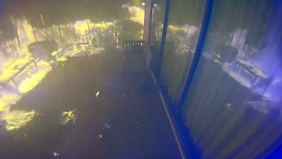 Home security camera footage shows terrifying moment LA wildfire consumes property