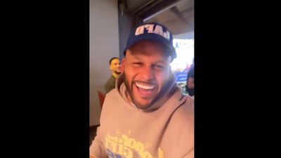 Aaron Donald Was Absolutely Beaming Celebrating Rams’ Playoff Win vs. Vikings