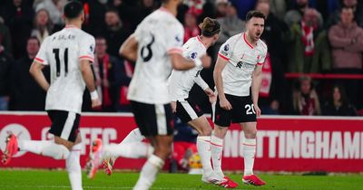 Jota rescues Liverpool a point in top of the table Premier League clash with Forest