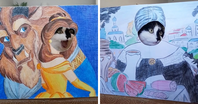 This Cat Steals The Spotlight In Famous Paintings And More (17 Pics)