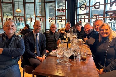 William joins fellow Aston Villa fans in a Birmingham Wetherspoons