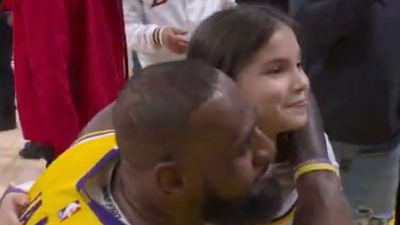 LeBron James Shared Such an Awesome Moment With Young Lakers Fan Sitting Court-Side