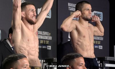 UFC 311 weigh-in video: Merab Dvalishvili vs. Umar Nurmagomedov title grudge match official