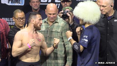 UFC 311 video: Merab Dvalishvili, Umar Nurmagomedov exchange words at final faceoff