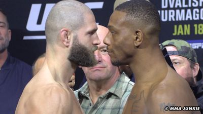 Video: UFC 311 ceremonial weigh-in faceoffs with two title fights, Hill vs. Prochazka, more