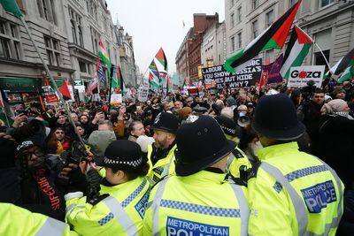 More than 70 protesters arrested in Trafalgar Square after police line broken