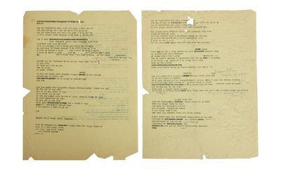 Bob Dylan’s drafts for Mr Tambourine Man sell for more than £400,000