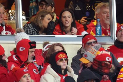 Caitlin Clark watching Texans-Chiefs with Taylor Swift