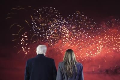 Trump Family Enjoys Fireworks Display At Golf Club