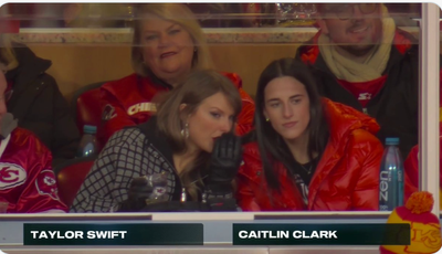 ‘Power duo’ Taylor Swift and Caitlin Clark sat together to celebrate the Chiefs playoff win