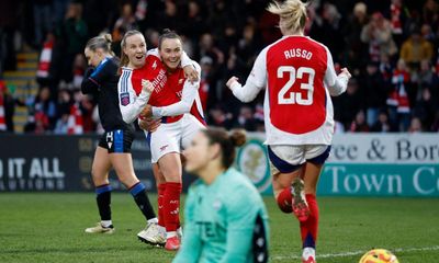 Arsenal mark Slegers’ head coach promotion with WSL thrashing of Palace