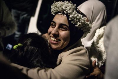 Late Night Tears And Hugs For Released Palestinian Prisoners