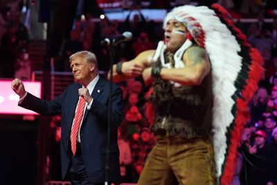 Watch: Donald Trump dances to YMCA with Village People on stage at Washington victory rally