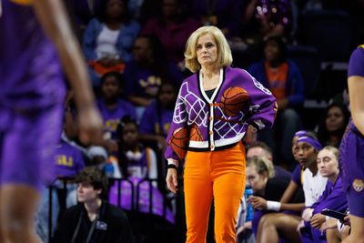 Kim Mulkey wore (another!) sequined basketball sweater because once a hooper always a hooper